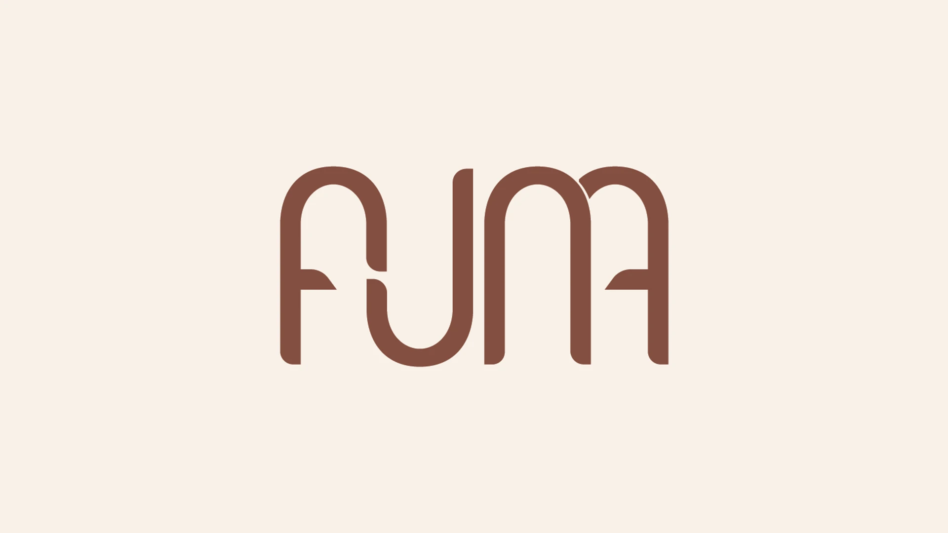 Logotype Studio Auna – monogramme typographique sur fond beige Logotype monogramme Studio Auna en lettres connectées brun terracotta sur fond beige clair — création de logotype par Heji